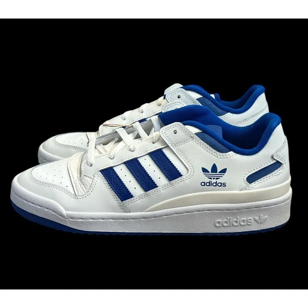 Size 10 - Adidas Forum CL Low White Royal Blue